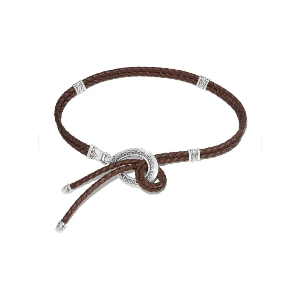 Brighton Vintage Belt Brown Double Barrel Braided all Leather womens Medium